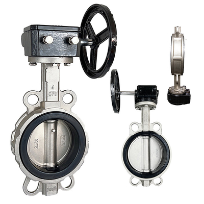 NBR EPDM Soft Seal 304 Stainless Steel Manual Turbine Handle Butterfly Valve D71X-10/16P