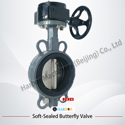 Water Medium DN40-DN700 Manual Turbine Cast Steel Soft-Seal Butterfly Valve D371X-16C