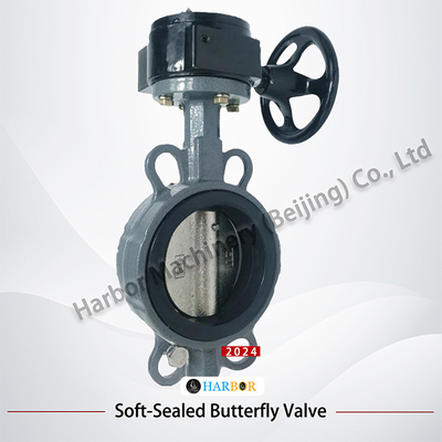 Water Medium DN40-DN700 Manual Turbine Cast Steel Soft-Seal Butterfly Valve D371X-16C