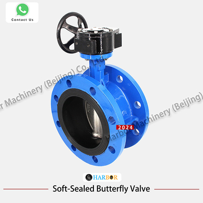 DN40-DN1200 Flange Connection Manual Turbine Ductile Iron Butterfly Valve for Benefit