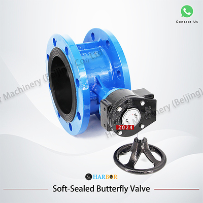 DN40-DN1200 Flange Connection Manual Turbine Ductile Iron Butterfly Valve for Benefit