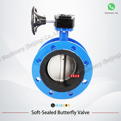 DN40-DN1200 Flange Connection Manual Turbine Ductile Iron Butterfly Valve for Benefit
