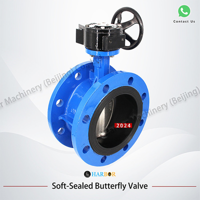 DN40-DN1200 Flange Connection Manual Turbine Ductile Iron Butterfly Valve for Benefit
