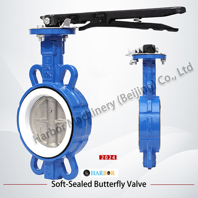 General Fully Lined PTFE Cast Steel Double-Acting Handle Wafer Butterfly Valve D71F4-16C