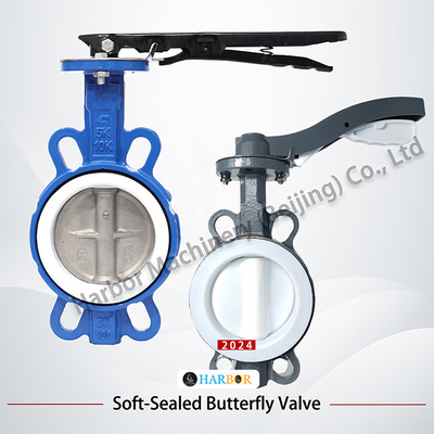 General Fully Lined PTFE Cast Steel Double-Acting Handle Wafer Butterfly Valve D71F4-16C