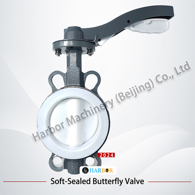 General Fully Lined PTFE Cast Steel Double-Acting Handle Wafer Butterfly Valve D71F4-16C