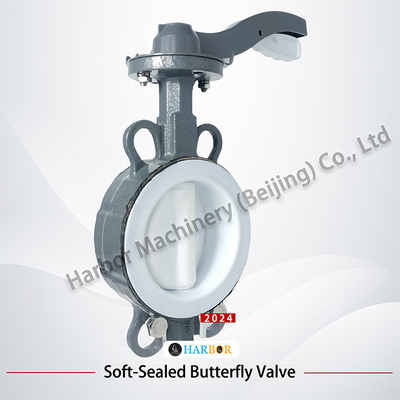 General Fully Lined PTFE Cast Steel Double-Acting Handle Wafer Butterfly Valve D71F4-16C
