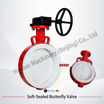 PTFE-Lined Turbine Wafer Butterfly Valve D371F46-16C with Acid and Alkali Resistance