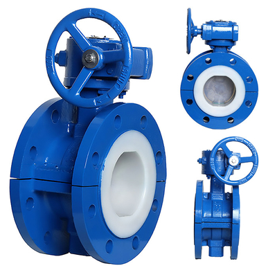 Cast Steel Turbine Fully PTFE-Lined Flanged Butterfly Valve D341F46-16C for Industrial