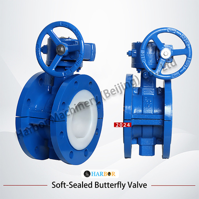 Cast Steel Turbine Fully PTFE-Lined Flanged Butterfly Valve D341F46-16C for Industrial