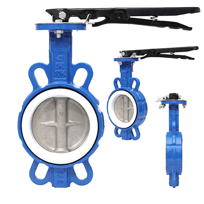 General Fully Lined PTFE Cast Steel Double-Acting Handle Wafer Butterfly Valve D71F4-16C